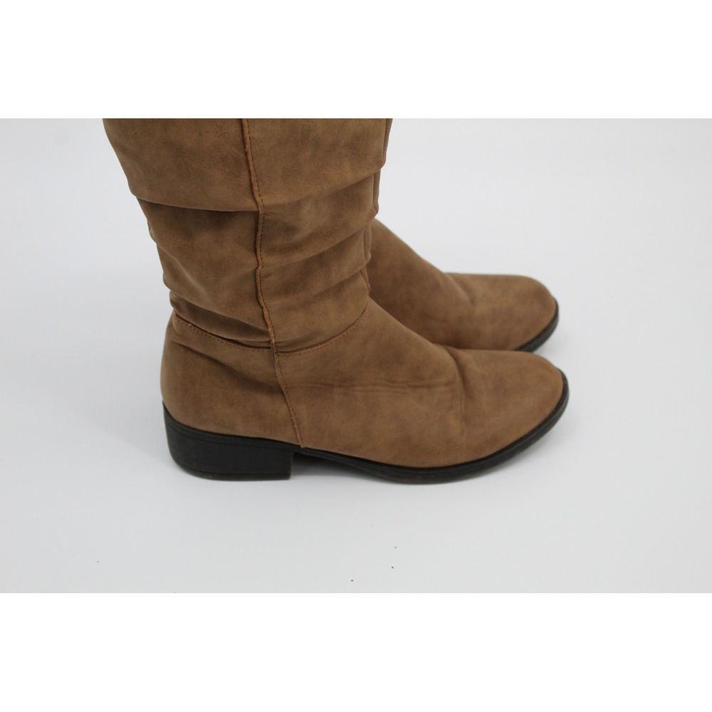 Womens Tan Brown Leather Slouchy Mid Calf Boots Size 6 - Picture 3 of 7
